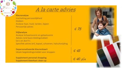 Kleuradvies, Make-up advies, Make-up workshops, Shopping, Kleerkast clean up, Kleerkast opruimen, Styleadvies, Kleuranalyse in Nederbrakel, Oost-Vlaanderen